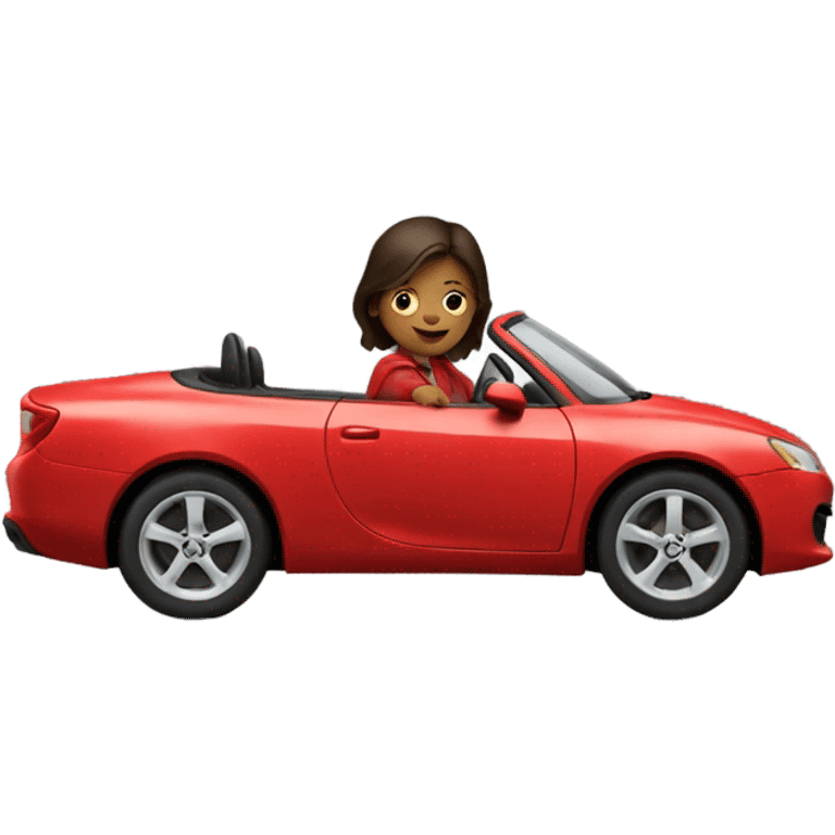 girl driving red car emoji