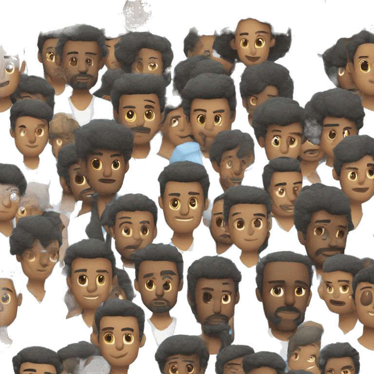 Homem negro bonito, cabelo raspado, cerca de 50 anos, vestindo terno azul  emoji