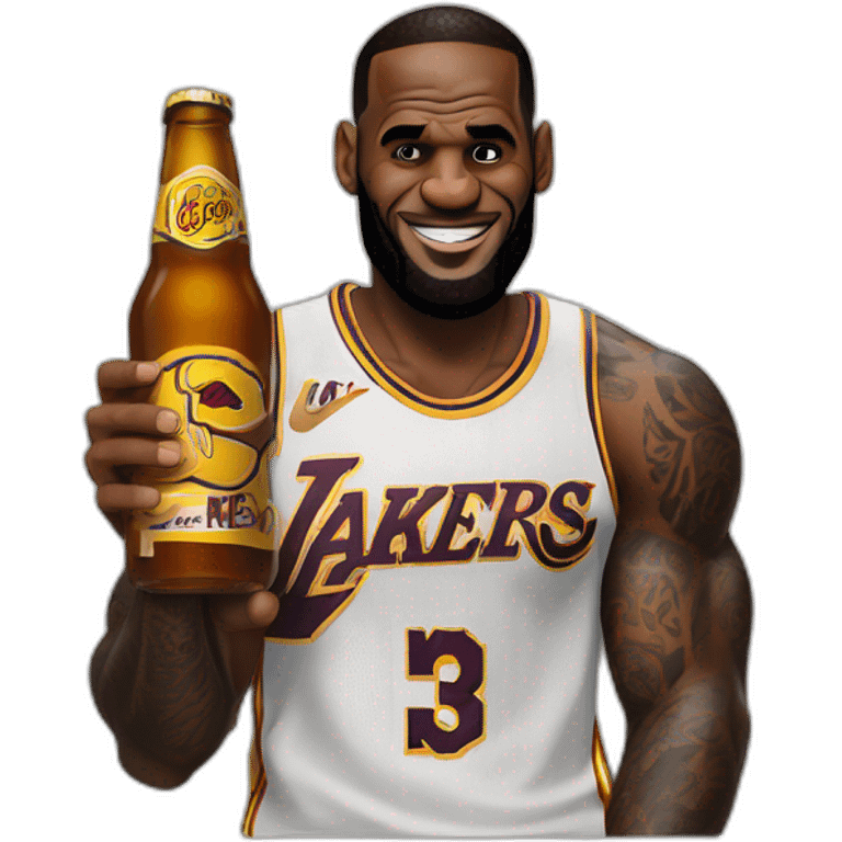 Lebron james bois une bière emoji