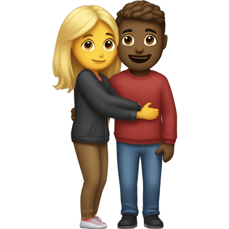 Boyfriend and girlfriend hugging emoji