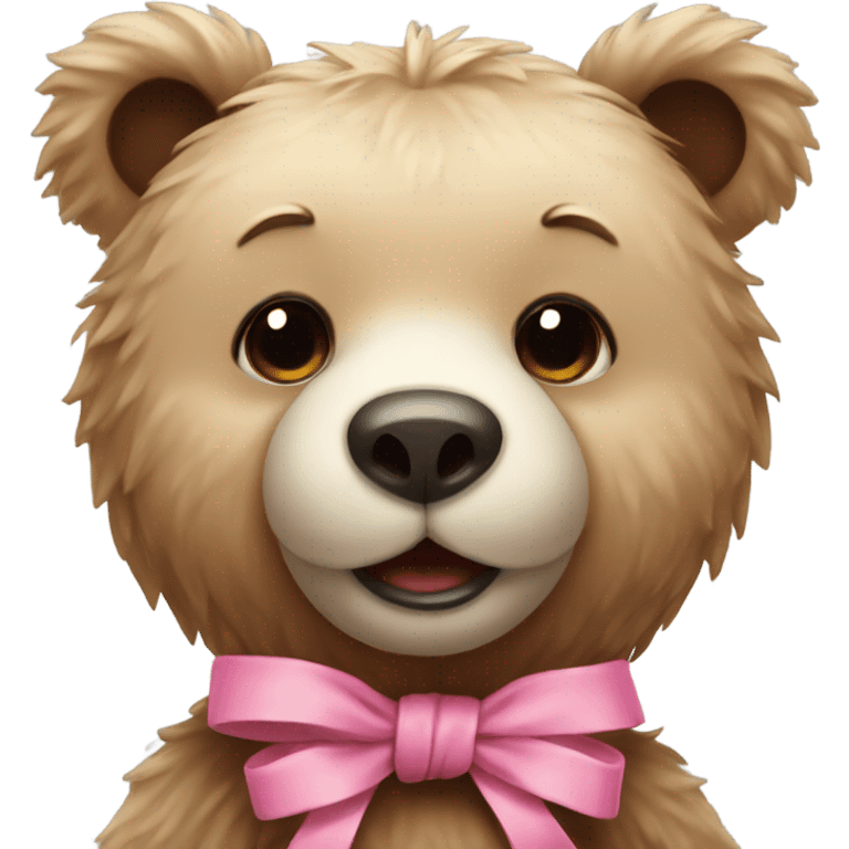 Cute bear with pink knot  emoji