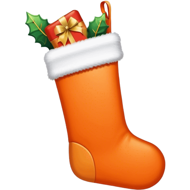 Orange Christmas stocking  emoji