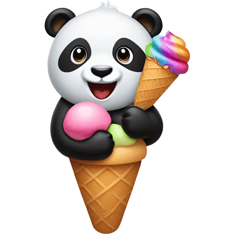 Panda eating ice cream emoji