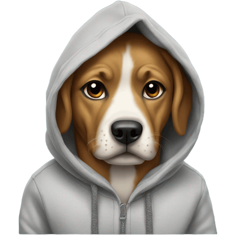 Dog wearing a hoodie emoji