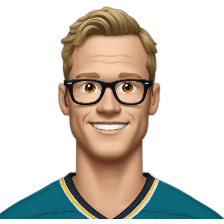 Jonathan Toews wearing glasses as beach bum emoji