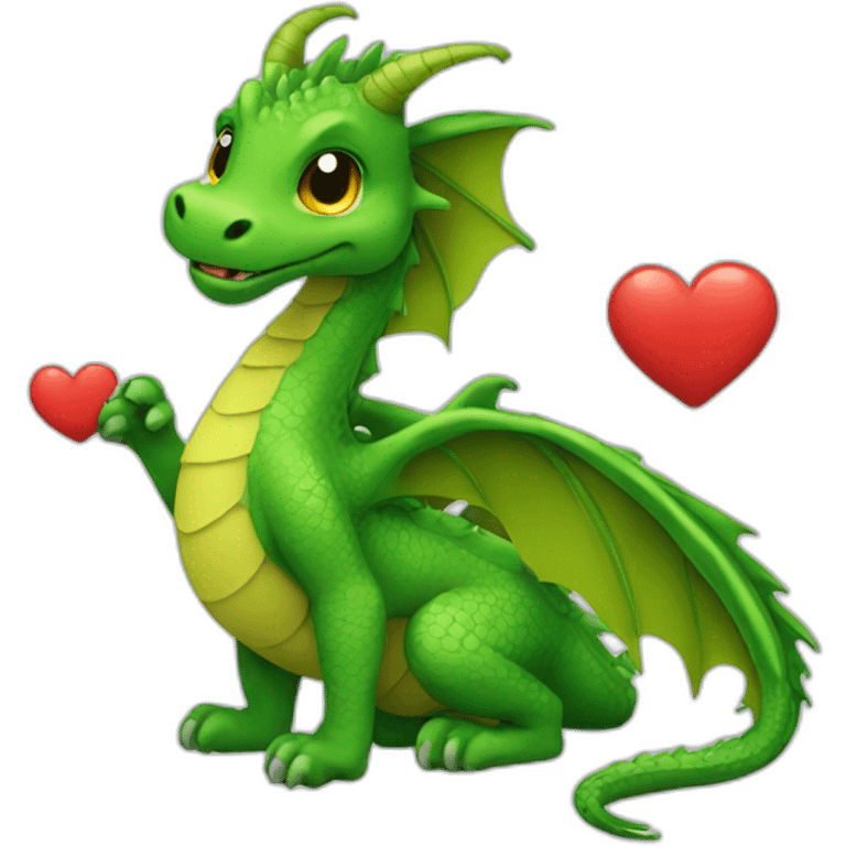 green dragon with heart emoji