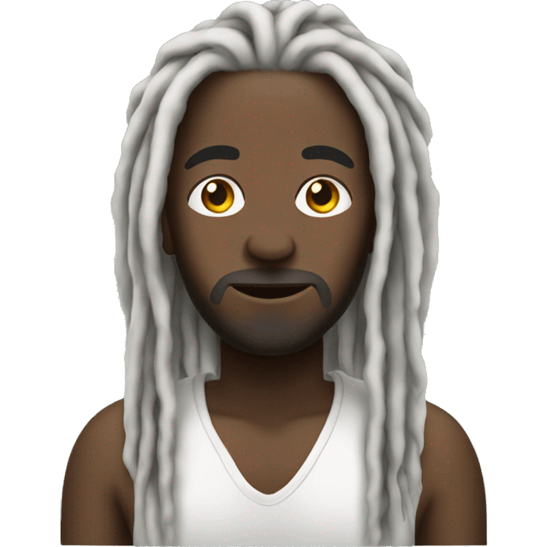 black man with long white and black dreads emoji