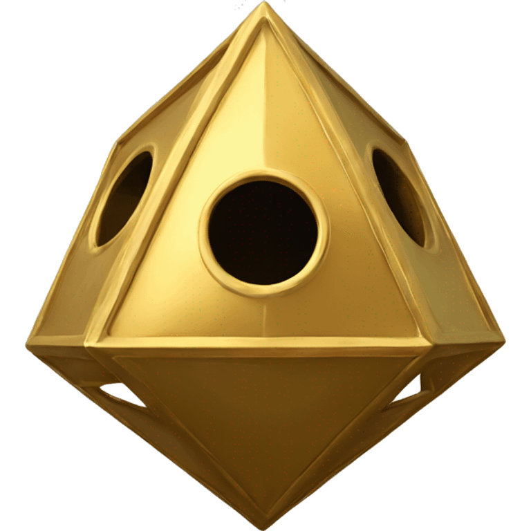 Golden Icosahedron with numbers birdhouse  emoji