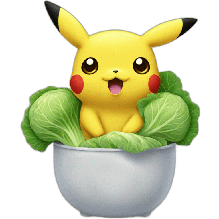 pikachu mutated with cabbage emoji