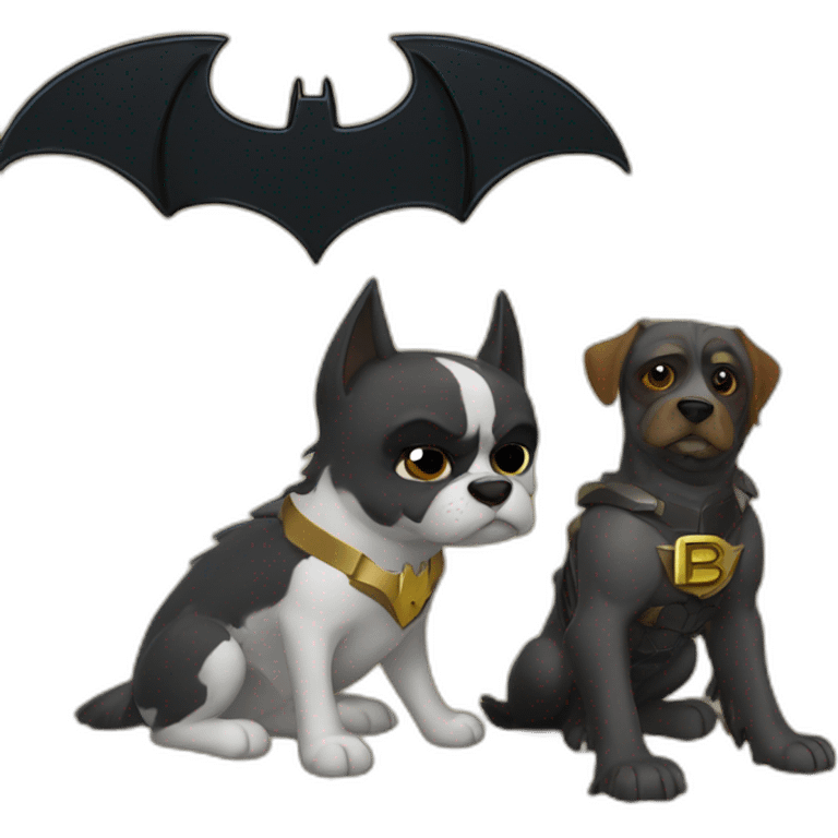 Batman and brusseles griffon emoji