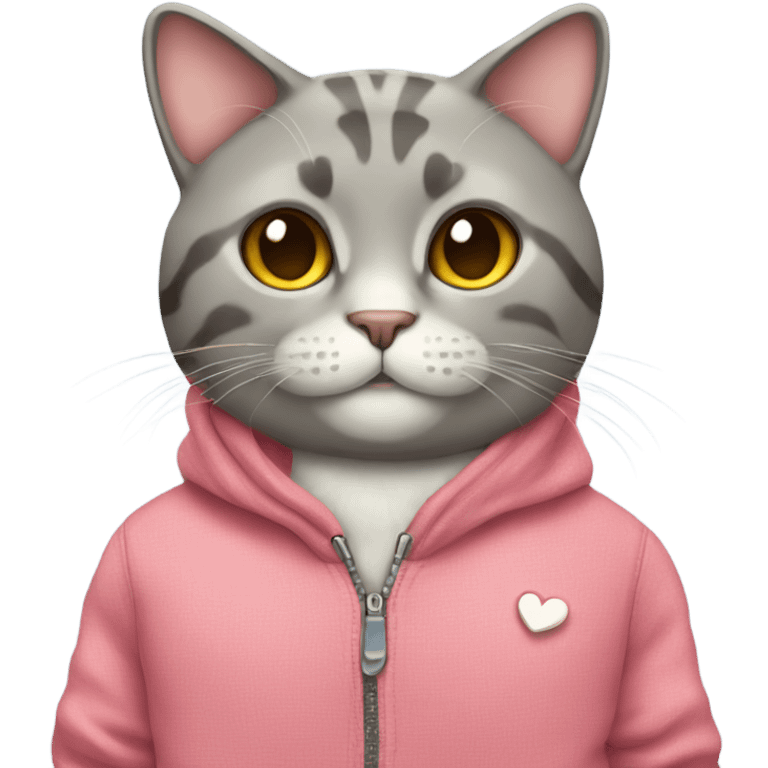 Cat wearing clothes with a heart  emoji