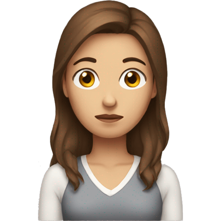 worried woman brown hair emoji