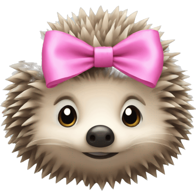 hedgehog with a pink bow emoji