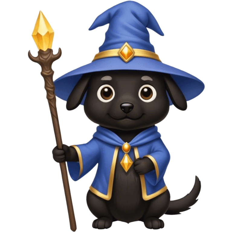 black dog Wizard emoji