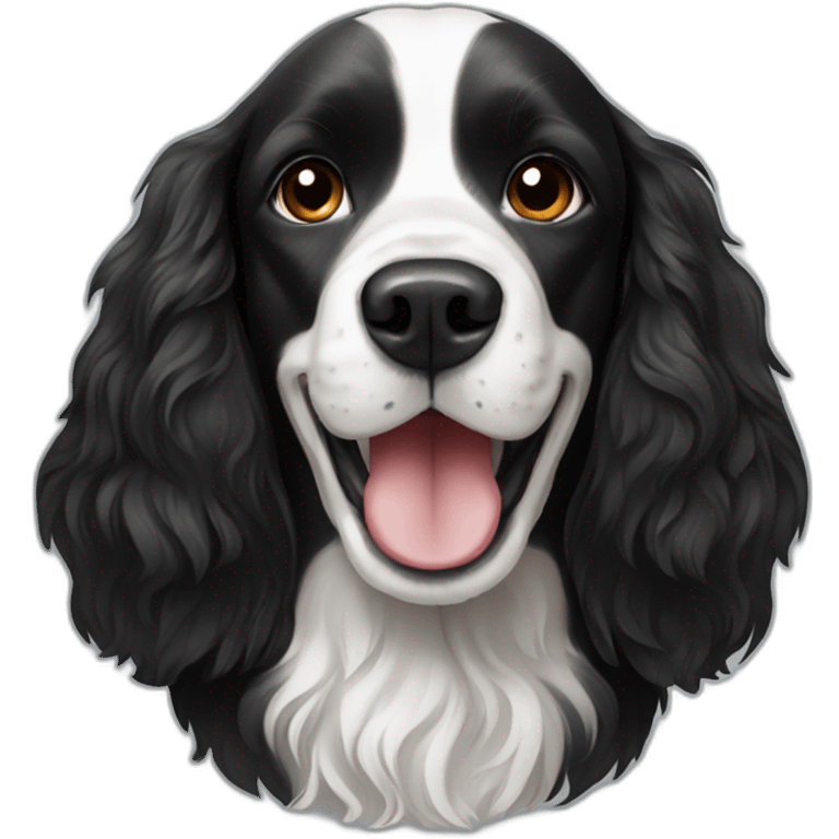 Black&white Russian spaniel emoji