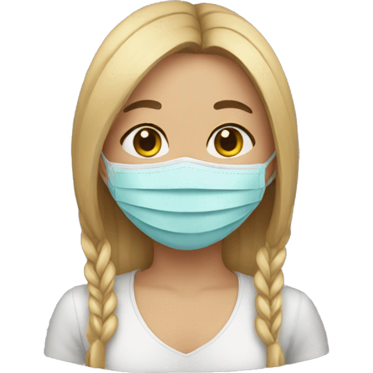 a girl with a mask on her face emoji