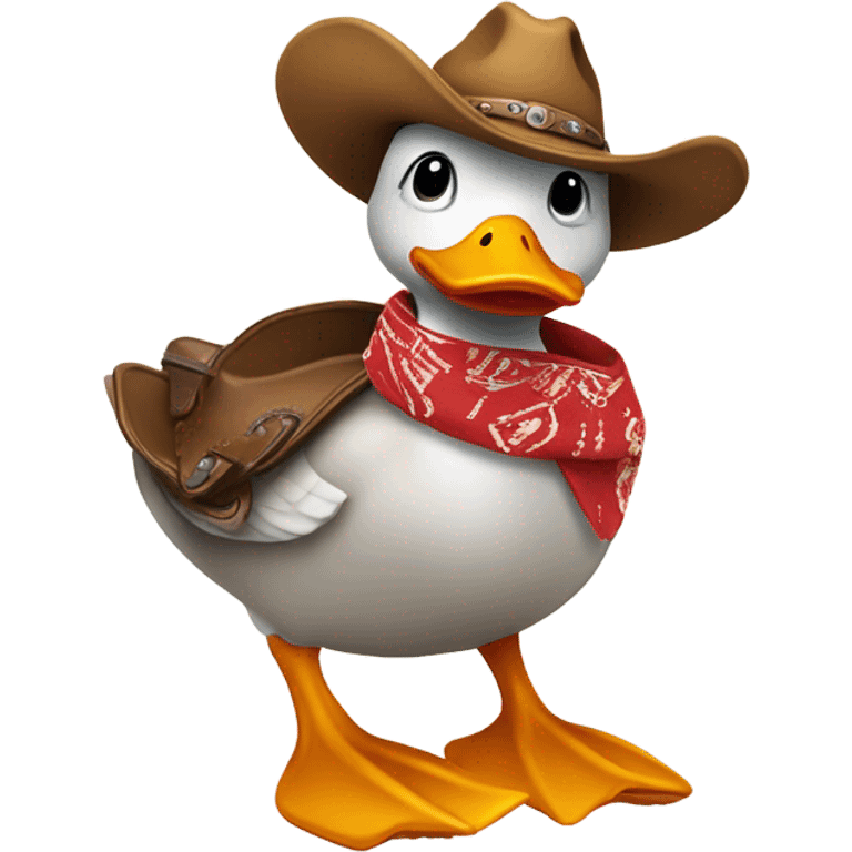 Duck in a cowboy outfit  emoji