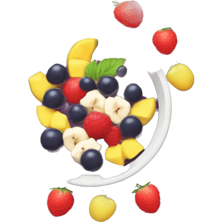 Acai bowl with different fruits emoji