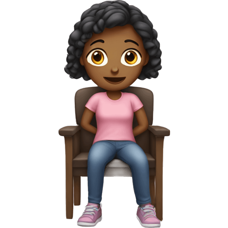 Girl sitting in a chair emoji