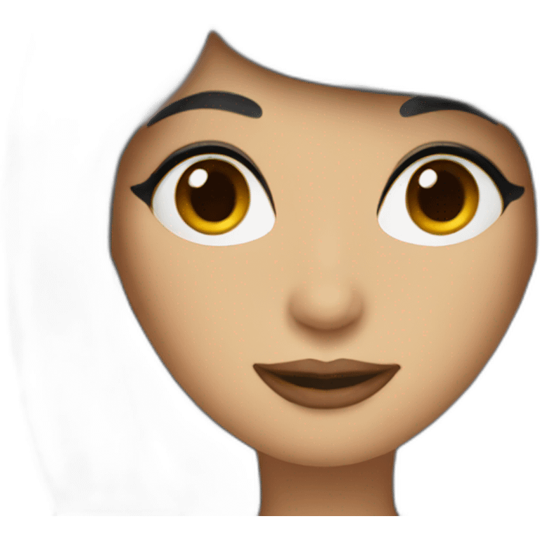 Cher with black hair emoji