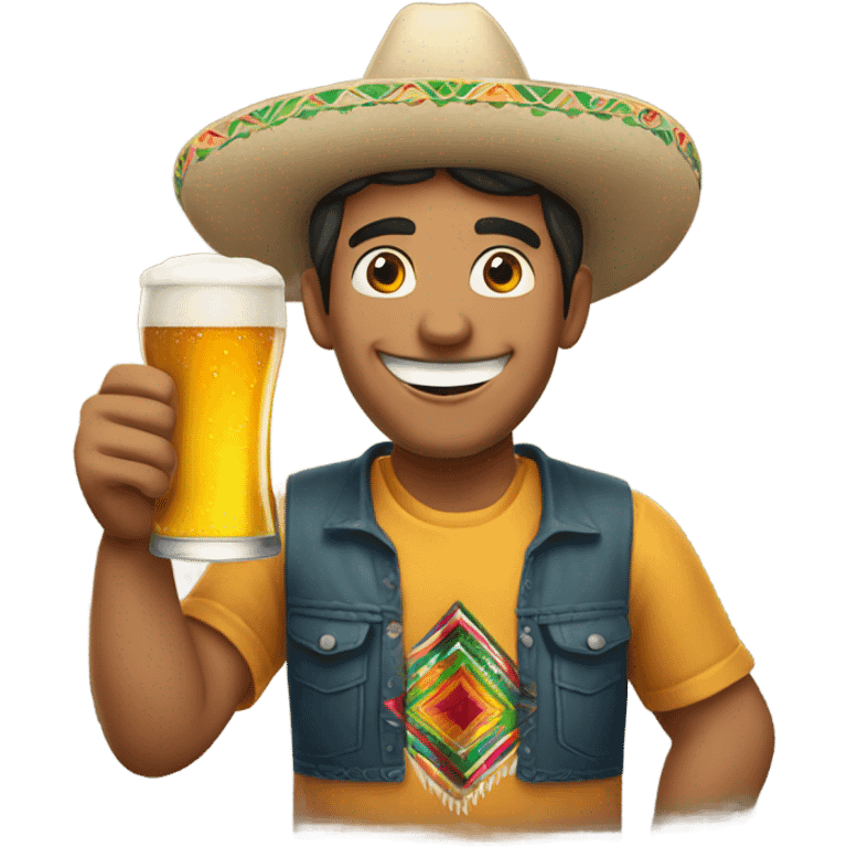 Mexican with a beer emoji