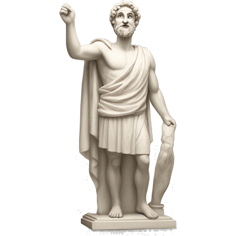 A greek statue looking happy showing full body emoji