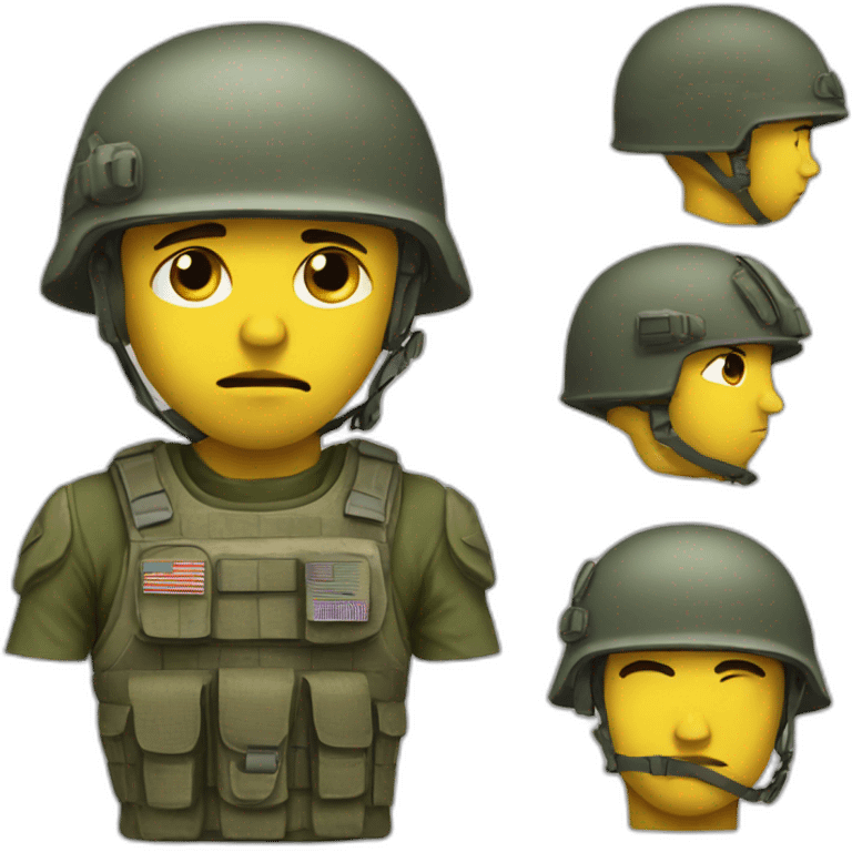 sad soldier in helmet emoji