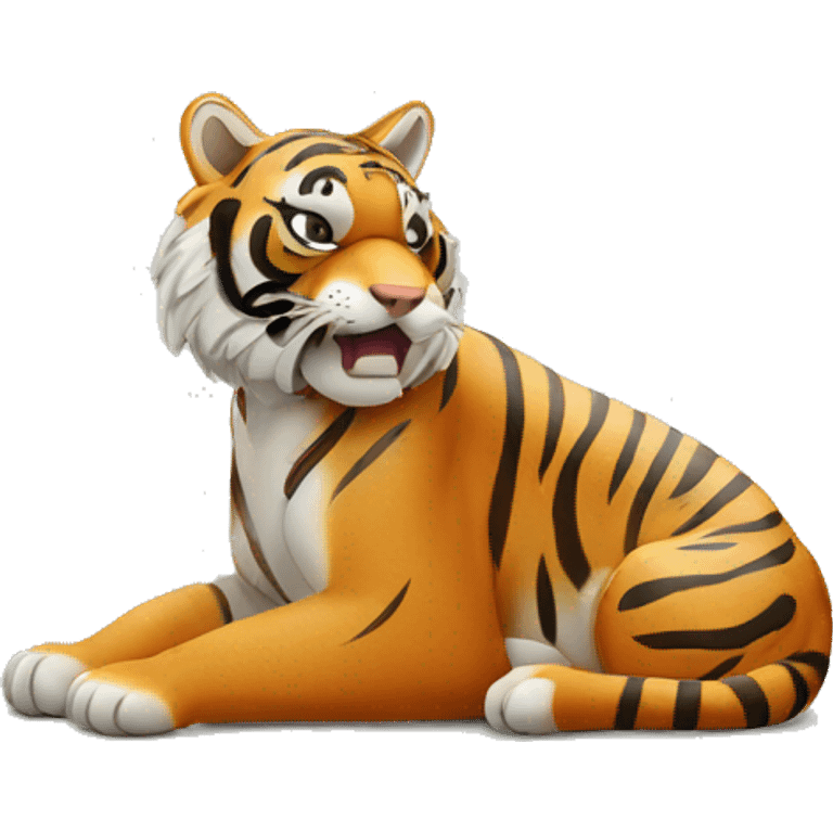 Bengal tiger eating  emoji