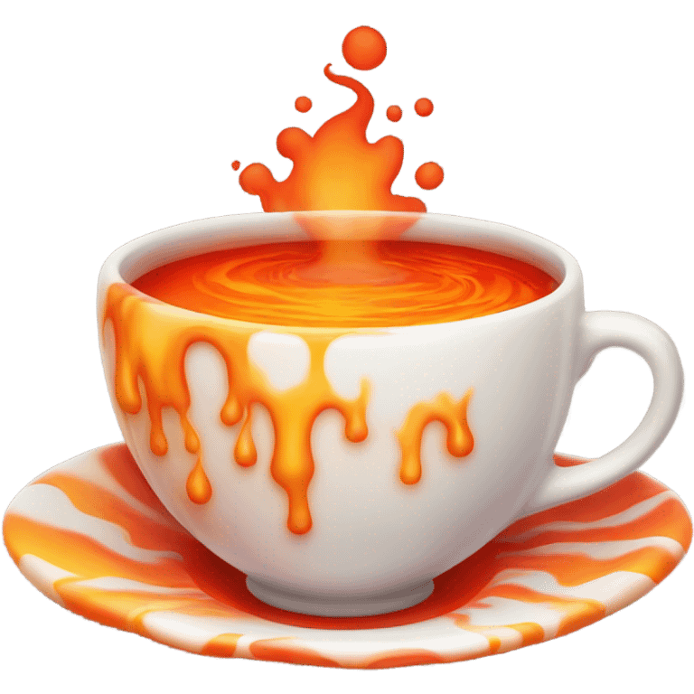 Teacup full of boiling lava emoji