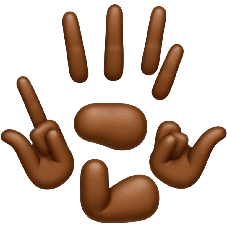 Fingers with poop emoji