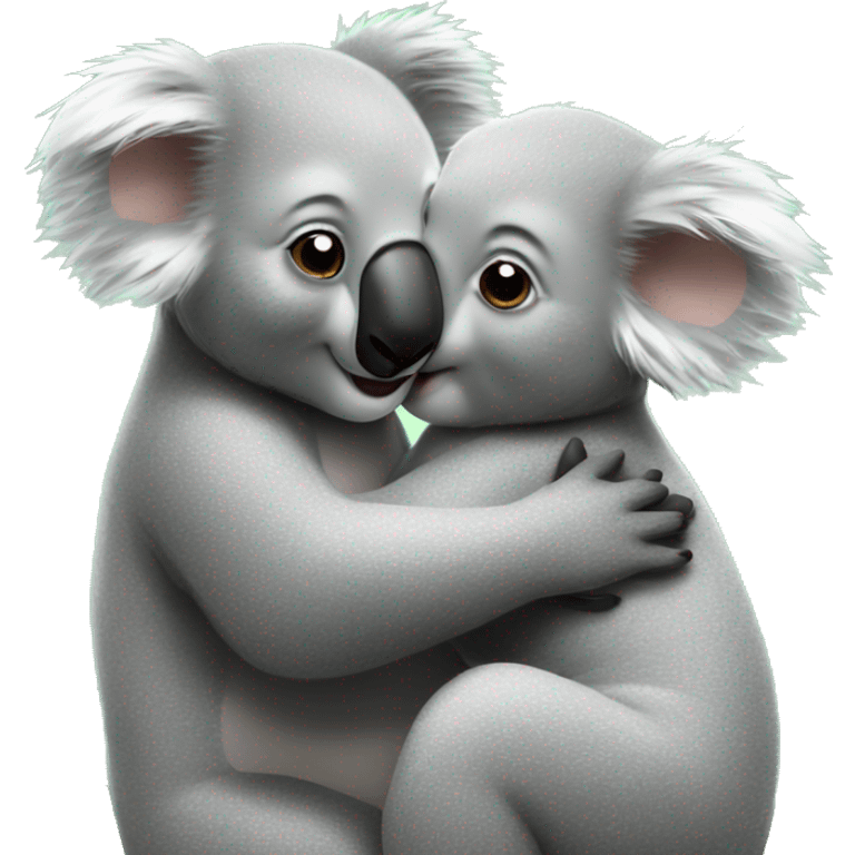 a male koala bear kissing a female koala bear emoji