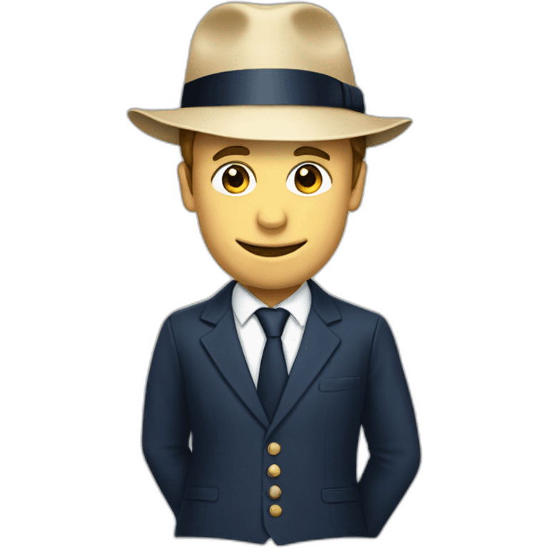 macron with hat emoji