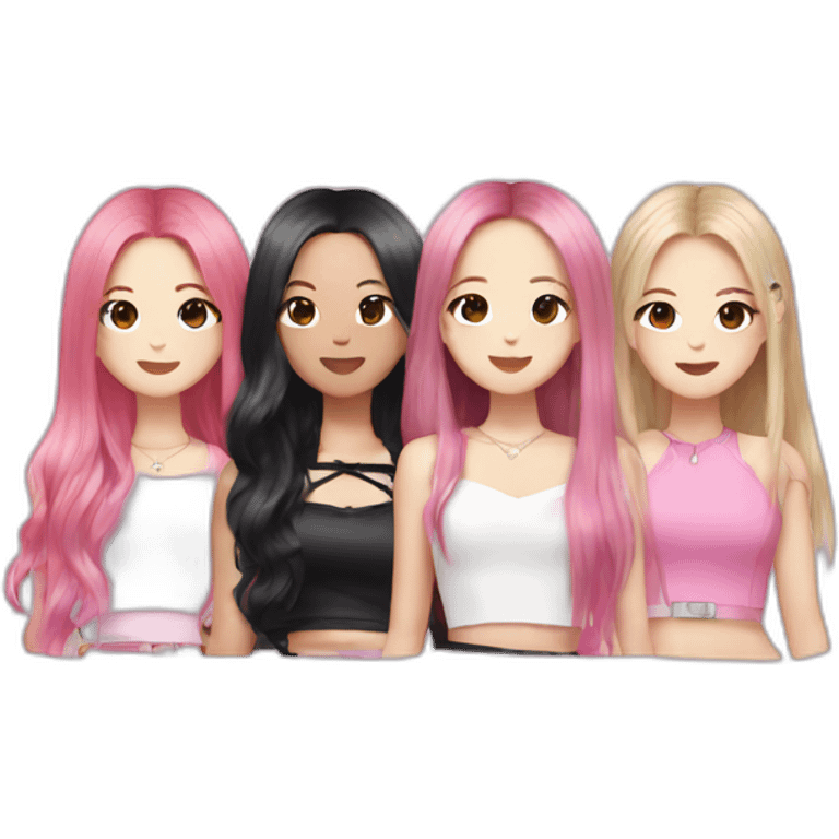 four members of blackpink music group emoji