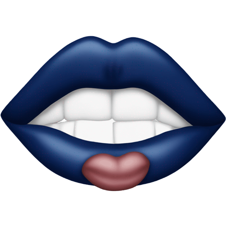 Navy blue lips emoji