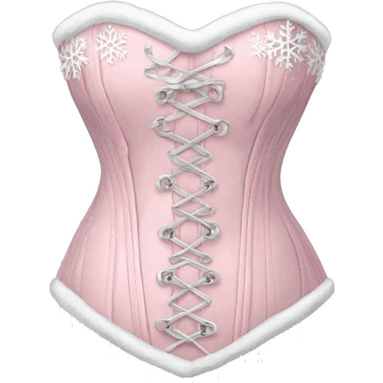 Pastel pink corset with snowflake design emoji