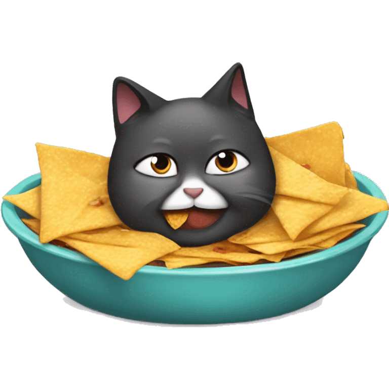 Fat cat eating nachos emoji