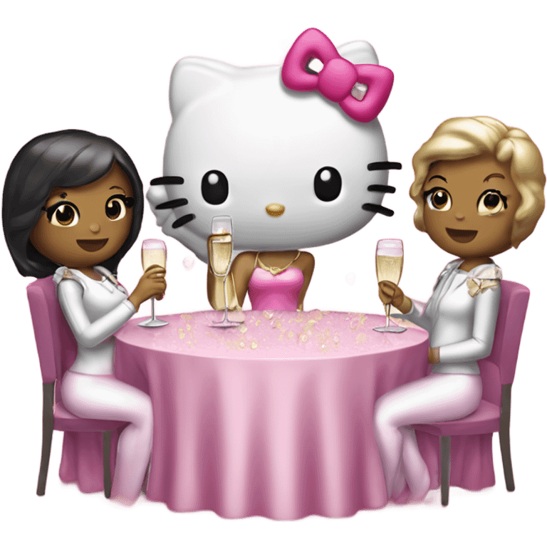 Hello kitty champagne party  emoji