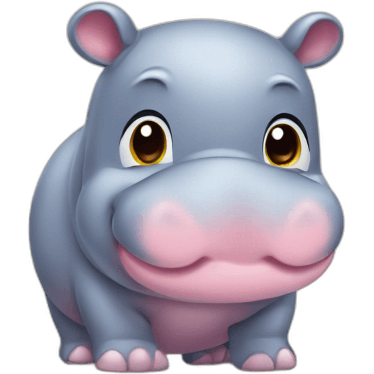 Cute little chubby Hippopotamus emoji