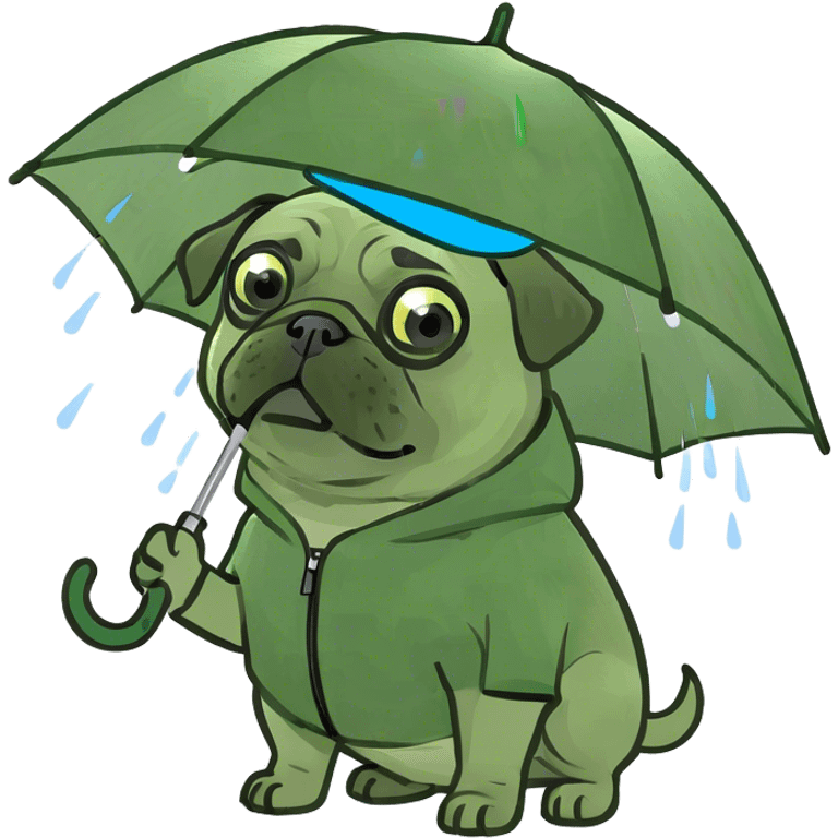 pug in the rain emoji