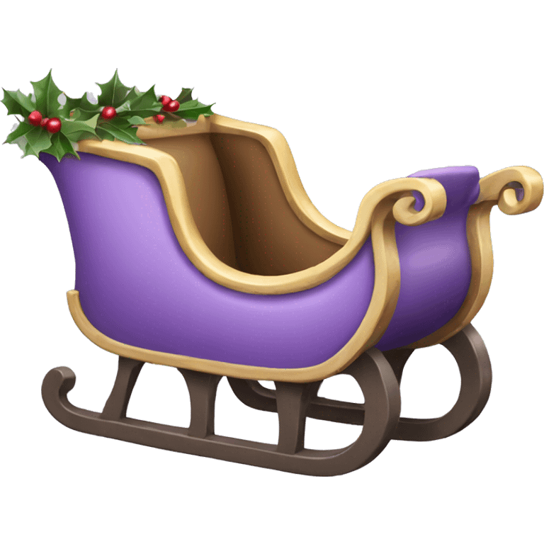 lilac Christmas sleigh emoji