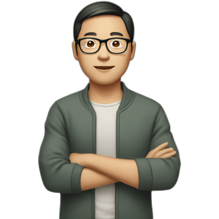 chinese man with glasses christmas emoji