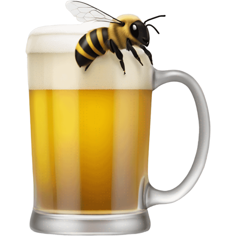 Bee drinking beer emoji