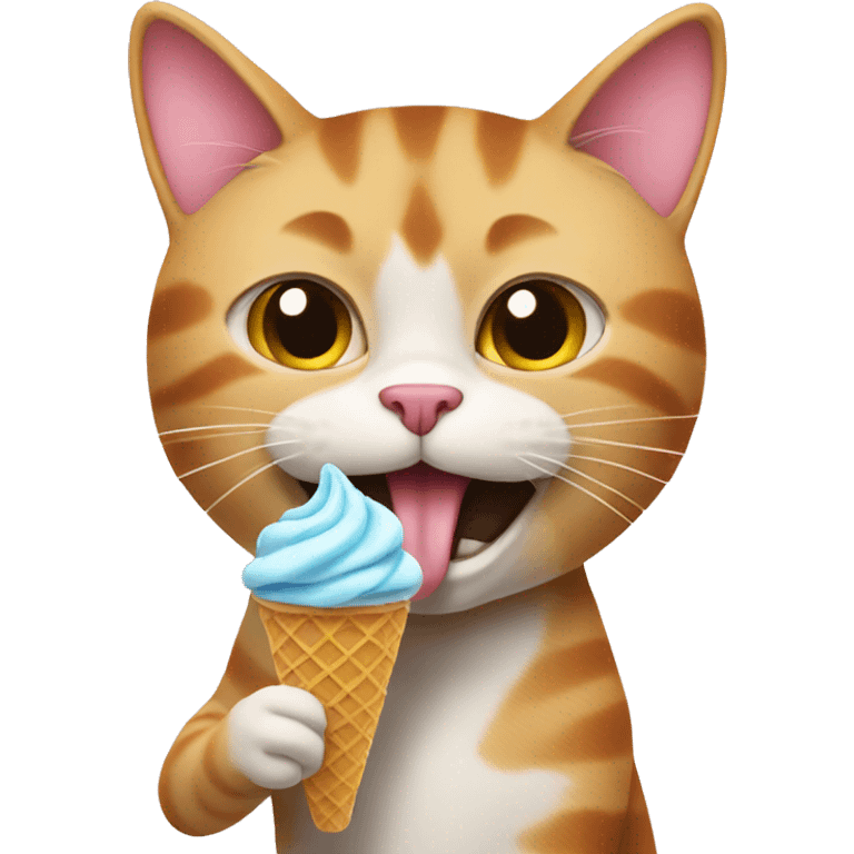 Cat eating ice cream emoji