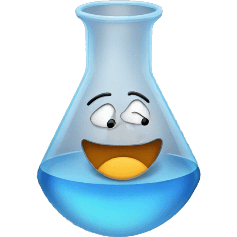 beaker with water in it and smoke coming out the top  emoji