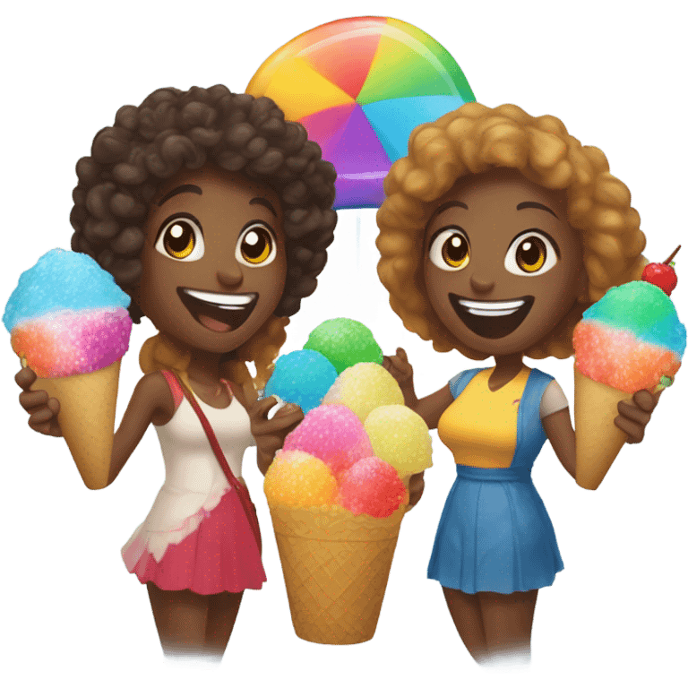 Bbl women eating a snow cone  emoji