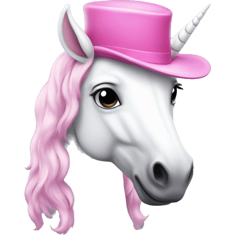 unicorn wearing pink hat  emoji