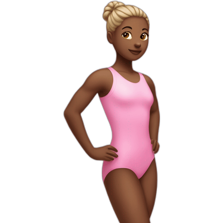 gymastic girl with pink leotard emoji