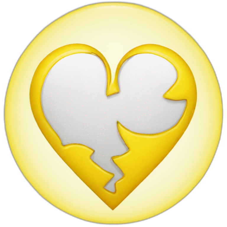 Broken heart in yellow circle emoji