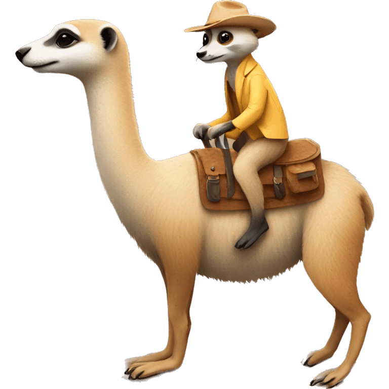 Meerkat riding a llama emoji