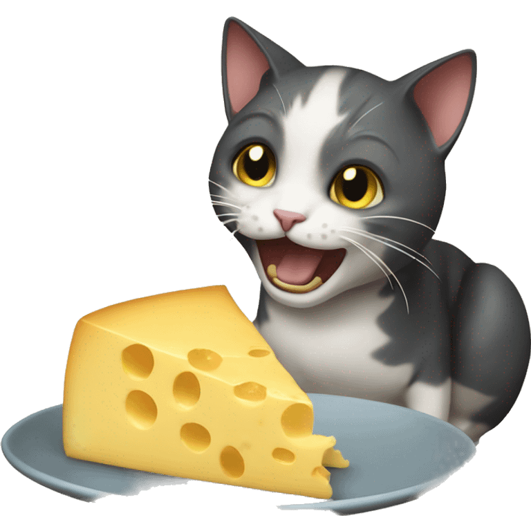 Cat eating chesse emoji